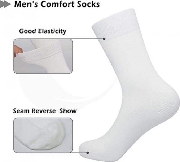 Men Sock Thin Soft Crew Anti Odor Lightweight Breathable Comfort Cool soft Sock 5 Pairs