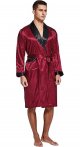 Men’s Satin Robe Lightweight Long Sleeve Silk Kimono Bathrobe with Shorts Set Sleepwear